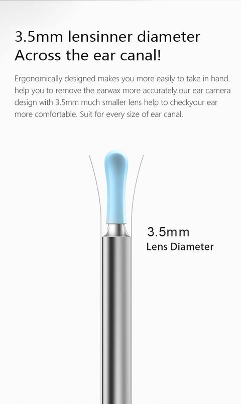 8-Piece Smart Visual Ear Cleaner, 1080P HD AI Warning, IP67 Waterproof Silicone Soft Tip, Safe and Comfortable Comfortable(white))