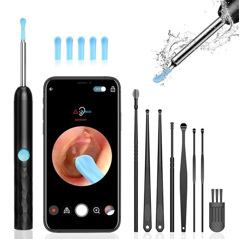 8-Piece Smart Visual Ear Cleaner, 1080P HD AI Warning, IP67 Waterproof Silicone Soft Tip, Safe and Comfortable Comfortable(white))