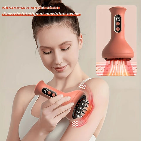 Smart Lymphatic and Back Massager, featuring deep tissue massage and portable design. Powered by USB with a modern aesthetic, it's a perfect holiday health gift for loved ones.