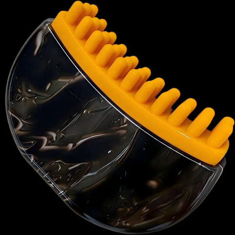 Dual-Sided Lymphatic Massage Brush: Silicone Boosts Circulation, Gua Sha Lifts, Wet & Dry Use, Essential Home Sculpting Tool（black)