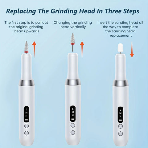 Pink   Wireless Charging Nail Drill, 3-Speed Adjustable, Professional-Level Care in One Tool