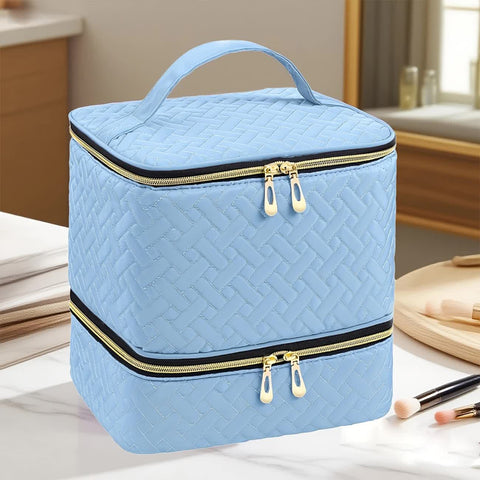 PINK Double‑layer woven storage, scientifically organized with large capacity—Professional Nail Tool Carry‑on Bag, keeping tools perfectly ordered.