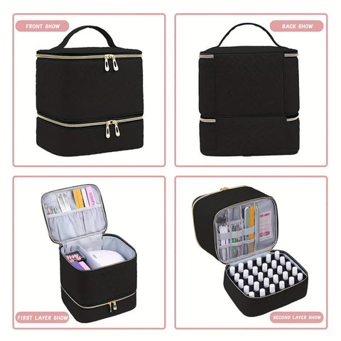 purple  Double‑layer woven storage, scientifically organized with large capacity—Professional Nail Tool Carry‑on Bag, keeping tools perfectly ordered.