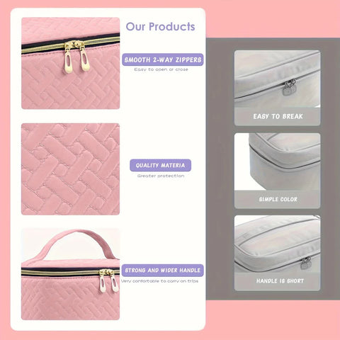 purple  Double‑layer woven storage, scientifically organized with large capacity—Professional Nail Tool Carry‑on Bag, keeping tools perfectly ordered.