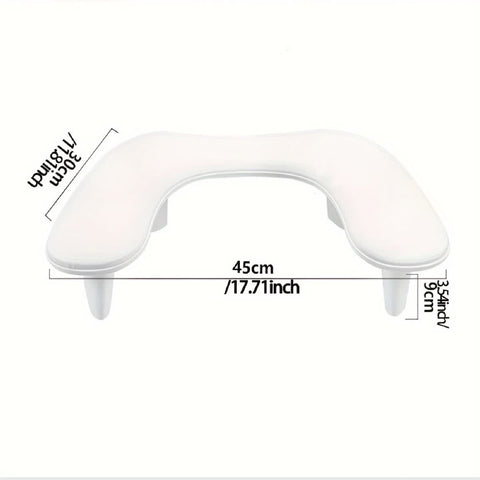 Grey This handheld nail care device integrates a U-shaped pillow and comes with a portable detachable stand. Designed with an inclined PU material and a sturdy base, it is crafted for both comfort and portability.