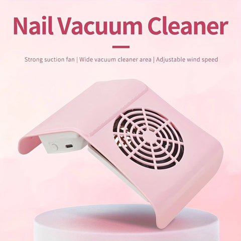 Nail Dust Collector: USB-Powered, Strong Suction, One-Touch Operation, Say Goodbye to Dust Troubles.PINK