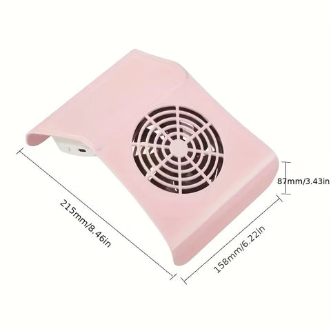 Nail Dust Collector: USB-Powered, Strong Suction, One-Touch Operation, Say Goodbye to Dust Troubles.PINK
