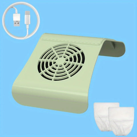 Nail Dust Collector: USB-Powered, Strong Suction, One-Touch Operation, Say Goodbye to Dust Troubles.PINK
