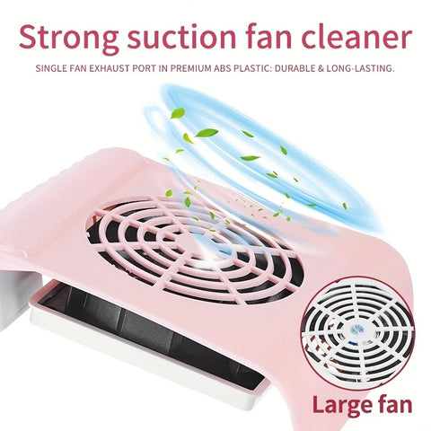 Nail Dust Collector: USB-Powered, Strong Suction, One-Touch Operation, Say Goodbye to Dust Troubles.WHITE