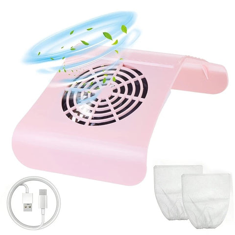 Nail Dust Collector: USB-Powered, Strong Suction, One-Touch Operation, Say Goodbye to Dust Troubles.GREEN