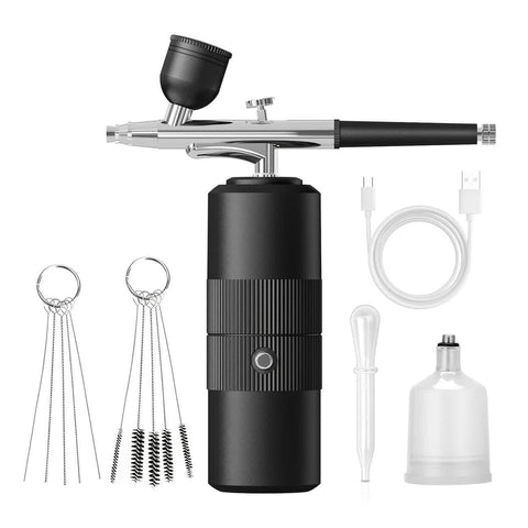 Pink Portable Wireless Airbrush Kit, Versatile for Nail Art, Painting, Makeup, and Model Making