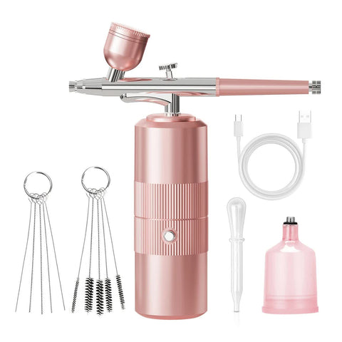 Green  Portable Wireless Airbrush Kit, Versatile for Nail Art, Painting, Makeup, and Model Making