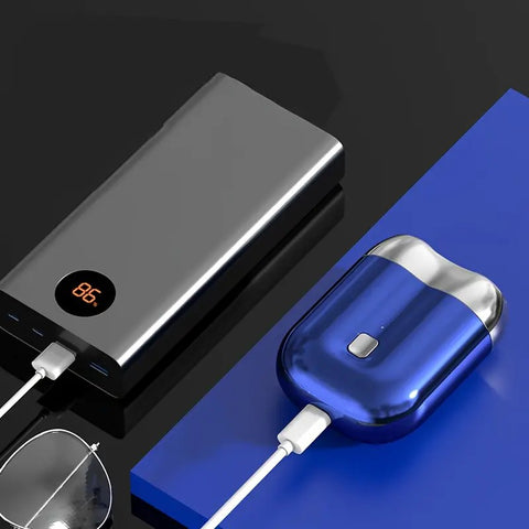 Green Men's Mini Electric Shaver, with USB-C Fast Charging, detachable dual-head system, portable design ideal for travel and business trips.