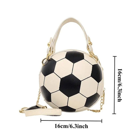 Soccer Theme Ladies Handbag, PU Material, Hand Carry Shoulder Crossbody Three Ways, Daily Outing Versatile Fashion(PINK)