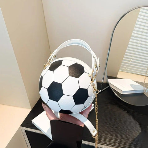 Soccer Theme Ladies Handbag, PU Material, Hand Carry Shoulder Crossbody Three Ways, Daily Outing Versatile Fashion(brown)