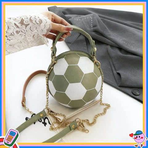 Soccer Theme Ladies Handbag, PU Material, Hand Carry Shoulder Crossbody Three Ways, Daily Outing Versatile Fashion(brown)