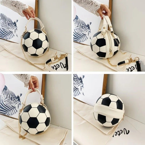 Soccer Theme Ladies Handbag, PU Material, Hand Carry Shoulder Crossbody Three Ways, Daily Outing Versatile Fashion(green)