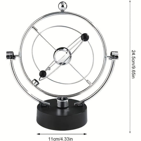 Newton's Cradle, an artistic craft piece for both home and office – a perpetual motion desktop ornament (requires 4 AA batteries to operate / batteries not included).