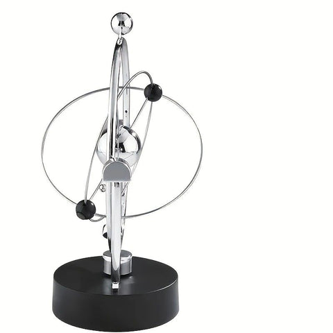 Newton's Cradle, an artistic craft piece for both home and office – a perpetual motion desktop ornament (requires 4 AA batteries to operate / batteries not included).
