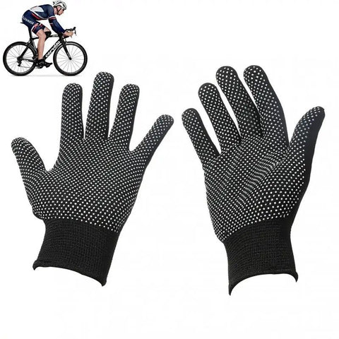 10 pairs Nylon Dot Grip Work Gloves – 13-Gauge PVC Dots Safety Gloves for Construction, Electrical & Handling, Breathable Knit, Non-Slip(black)