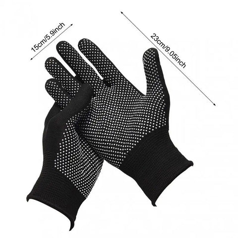 10 pairs Nylon Dot Grip Work Gloves – 13-Gauge PVC Dots Safety Gloves for Construction, Electrical & Handling, Breathable Knit, Non-Slip(black)