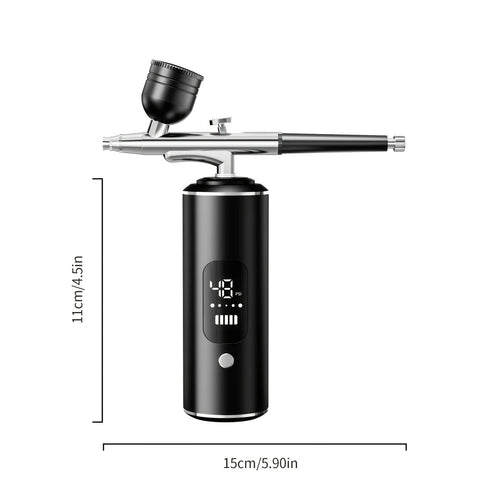 Pink Portable Wireless Airbrush Kit, ideal for nail art, painting, cake decoration, and makeup. Rechargeable design, perfect for both amateurs and professionals.