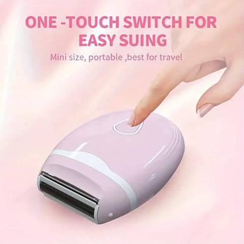 GREEN  Women's Electric Hair Remover, Portable Shaver, suitable for bikini line, legs, and underarms, with detachable blade head.