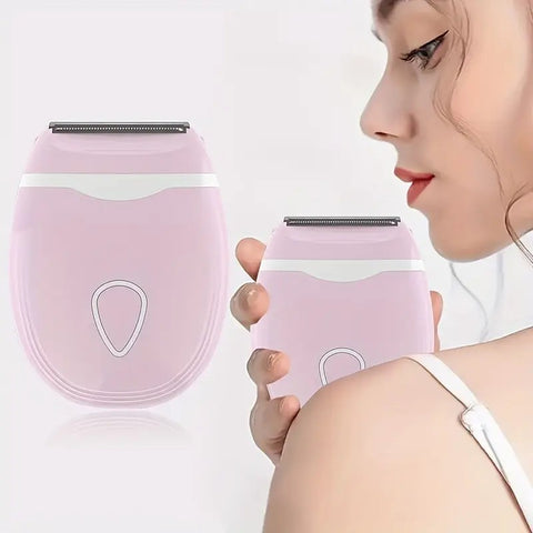 GREEN  Women's Electric Hair Remover, Portable Shaver, suitable for bikini line, legs, and underarms, with detachable blade head.