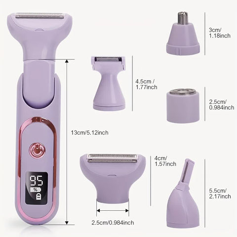 purple Women's Whole Body Electric Hair Removal Device, Painless Hair Removal, Type-C Fast Charging