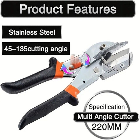 Multi-Angle Cutting Shear, Woodworking Precision Tool, 135-Degree Adjustable, Imported Steel, DIY & Trim Finishing Tool