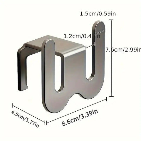2-Pack Gun Gray No-Drill Slipper Rack, Space-Saving Wall Storage, Ideal for Dry & Tidy Bathrooms