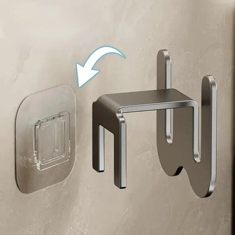 2-Pack Gun Gray No-Drill Slipper Rack, Space-Saving Wall Storage, Ideal for Dry & Tidy Bathrooms