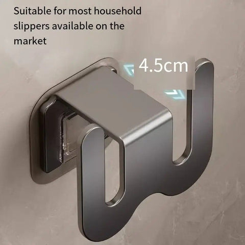 2-Pack Gun Gray No-Drill Slipper Rack, Space-Saving Wall Storage, Ideal for Dry & Tidy Bathrooms