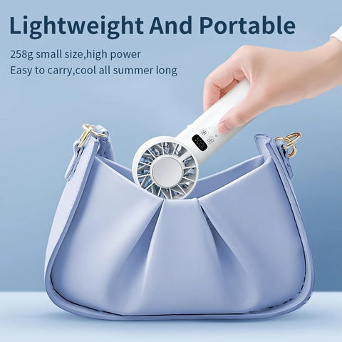 Hurricane Ice-Bag High-Speed Fan｜100-Speed Adjustable, Second-Level Cooling, Lightweight and Portable Summer Travel Essential.BLACK