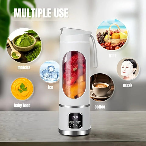 （white)Portable USB Charging Blender & Juicer - Easy to Clean, Suitable for Fruit and Vegetable Drinks, Smoothies - Capacity Ranging from 10.14 oz to 16.91 oz