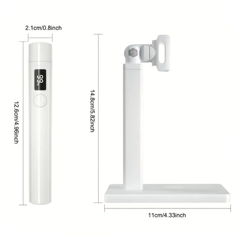 2-in-1 Nail Lamp: Handheld & Stand, 6-LED Fast Dry, Type-C Fast Charge, Smart Timer, Home/Travel DIY Nail Art Essential
