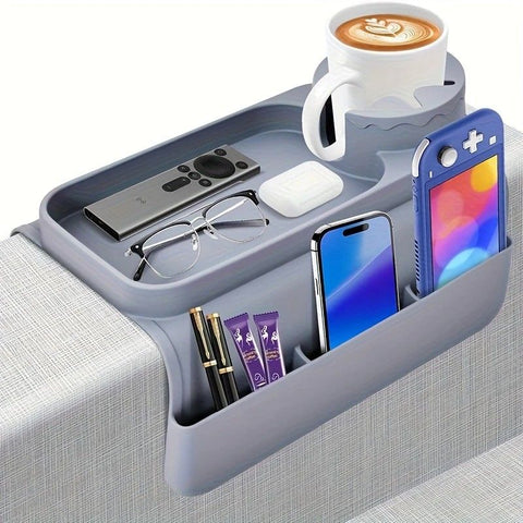 Sofa Cup Holder for Home & Dorm, Armrest Tray Multifunctional Creative Cup Rack, Perfect Thoughtful Holiday Gift for Family.BLUE