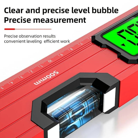 400mm Digital Level with Backlit LCD Display, Strong Magnetic Base, and Heavy-Duty Aluminum Alloy Material