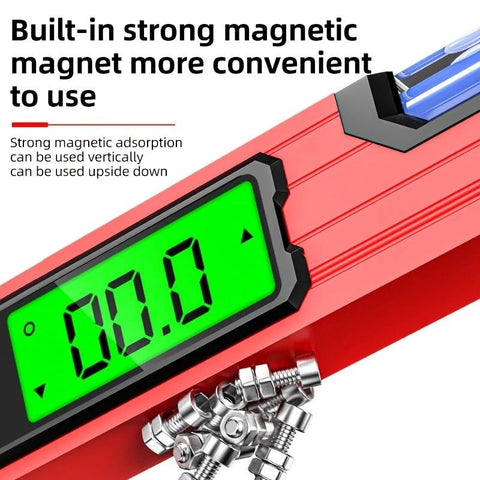 300mm Digital Level with Backlit LCD Display, Strong Magnetic Base, and Heavy-Duty Aluminum Alloy Material