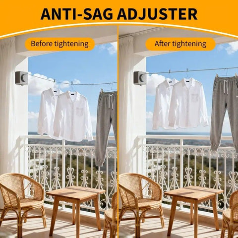 Retractable Invisible Clothesline | Freely Extends to 4.2 Meters, Holds Up to 40 Pounds, Suitable for Balcony Bathroom Outdoor Use, Essential for Small Spaces(grey)