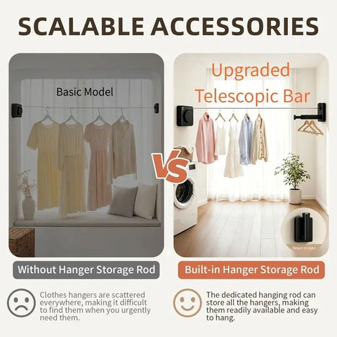 Retractable Invisible Clothesline | Freely Extends to 4.2 Meters, Holds Up to 40 Pounds, Suitable for Balcony Bathroom Outdoor Use, Essential for Small Spaces(grey)