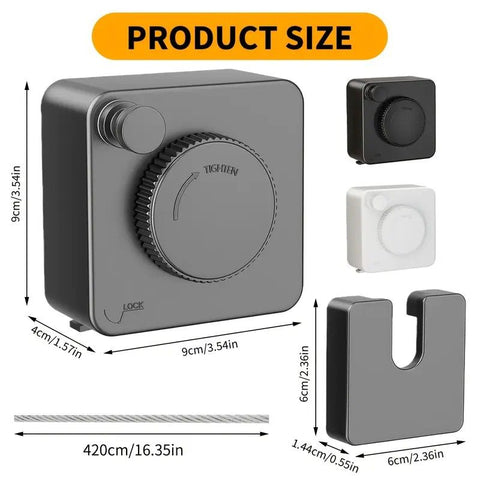 Retractable Invisible Clothesline | Freely Extends to 4.2 Meters, Holds Up to 40 Pounds, Suitable for Balcony Bathroom Outdoor Use, Essential for Small Spaces(grey)