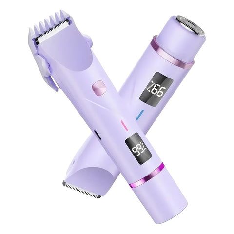 Women's Electric Dual Head Hair Remover – Double Ring Blade for Efficient Hair Removal, Fine Trimming Blade for Detailed Grooming, IPX7 Full Body Waterproof, Safe and Painless（pink)