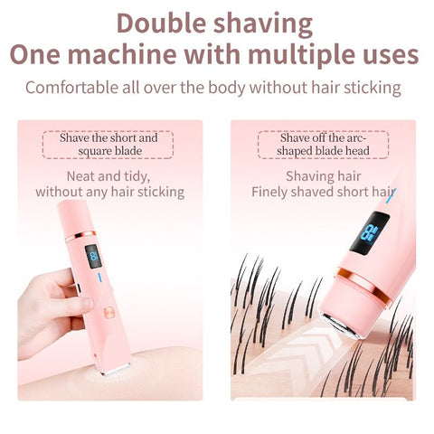 Women's Electric Dual Head Hair Remover – Double Ring Blade for Efficient Hair Removal, Fine Trimming Blade for Detailed Grooming, IPX7 Full Body Waterproof, Safe and Painless(purple)