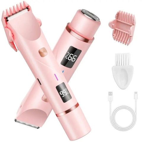 Women's Electric Dual Head Hair Remover – Double Ring Blade for Efficient Hair Removal, Fine Trimming Blade for Detailed Grooming, IPX7 Full Body Waterproof, Safe and Painless(purple)