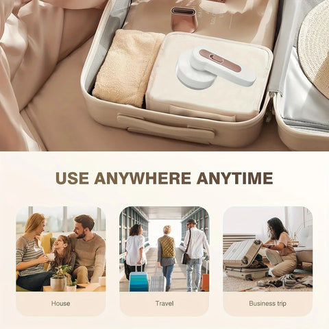 Efficient Lint Remover, multi-functional, powerful lint removal, safe and portable, rejuvenates clothing effortlessly.