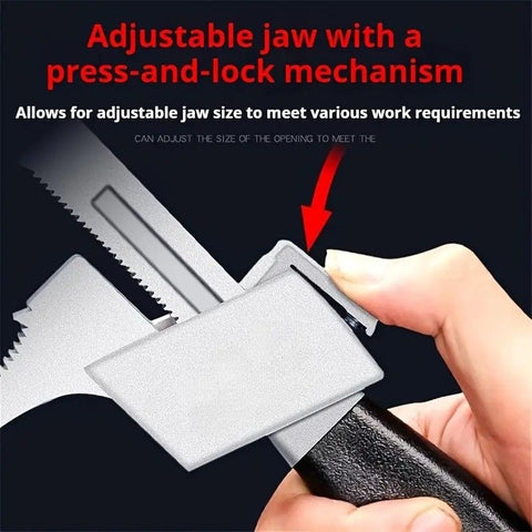 Large-Open Adjustable Basin Wrench, 3-Head Interchangeable Tight-Space Plumbing Tool, Aluminum Alloy Anti-Slip Home Maintenance Tool（Red handle）