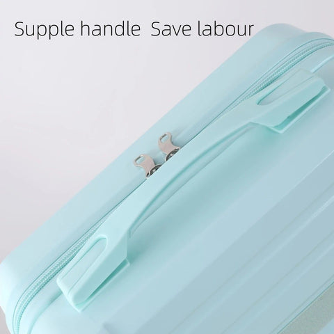 14 Inch Mini Makeup Case, Lightweight Cosmetic Travel Bag with Shoulder Strap & Zipper Closure(BLUE)