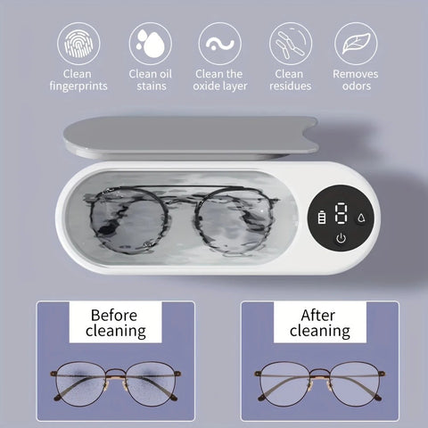 Smart Ultrasonic Cleaner: Renew Your Glasses and Jewelry with 360° Deep Cleaning