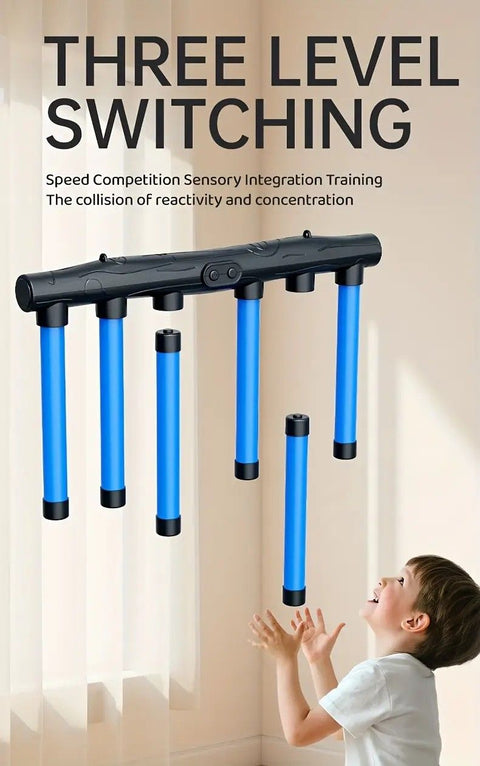 Smart Reaction Challenge Stick: Family Interactive Reflex Training Toy, Three Speed Adjustable, Hand-Eye Coordination and Focus Enhancement Tool(GREEN)